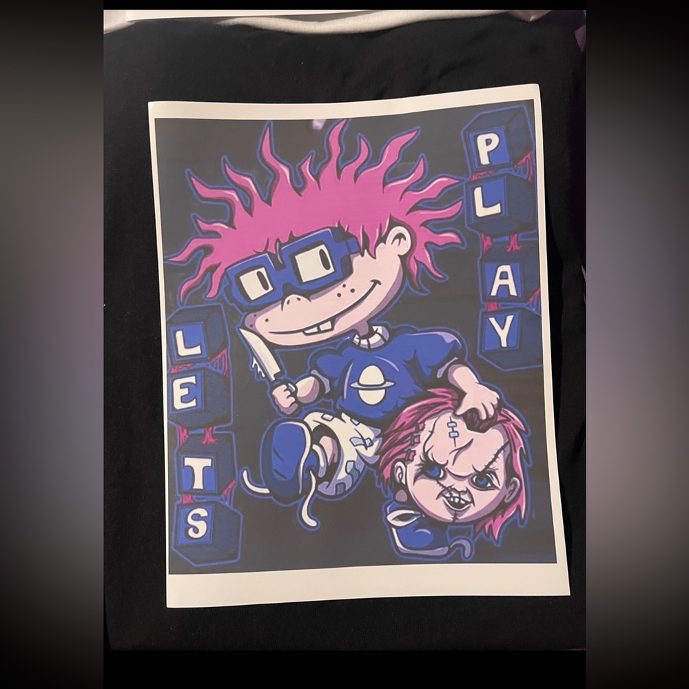 Large Black and White and XL Ts. Uni-Sex Made By Me.
